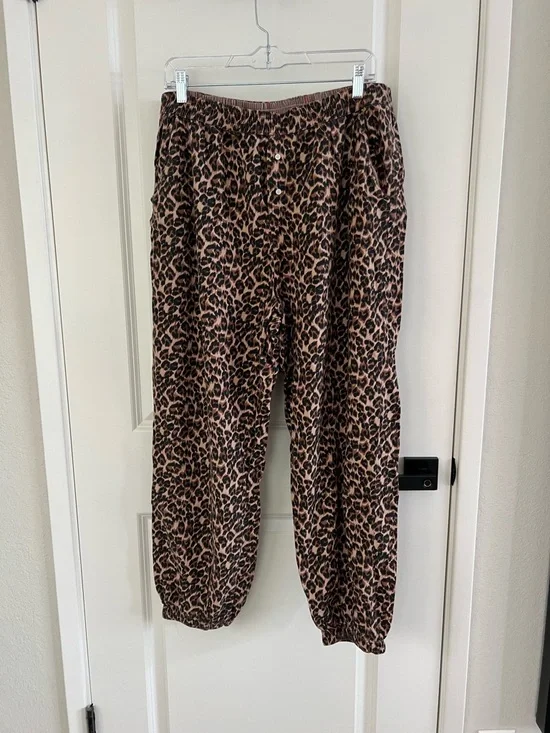 aerie Cheetah/Leopard-Print Button-Front Lounge Pants - brown & black - Picture 1 of 6